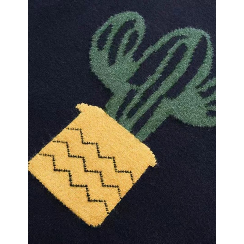 Fashion Beige Cactus Shape Decorated Vest